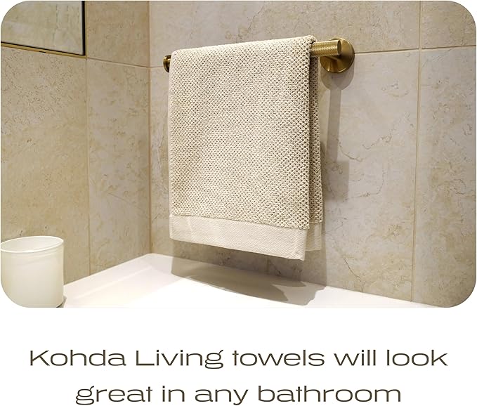 Luxury Silver-Infused Beige Guest Hand Towels 2-Pack Set, 23.6"x17.7" - Image 9