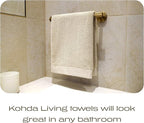 Luxury Silver-Infused Beige Guest Hand Towels 2-Pack Set, 23.6"x17.7" - Image 9