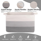 OIAHOMY Extra Large Blanket Basket, 95L Cotton Rope Woven Laundry Basket - Image 6