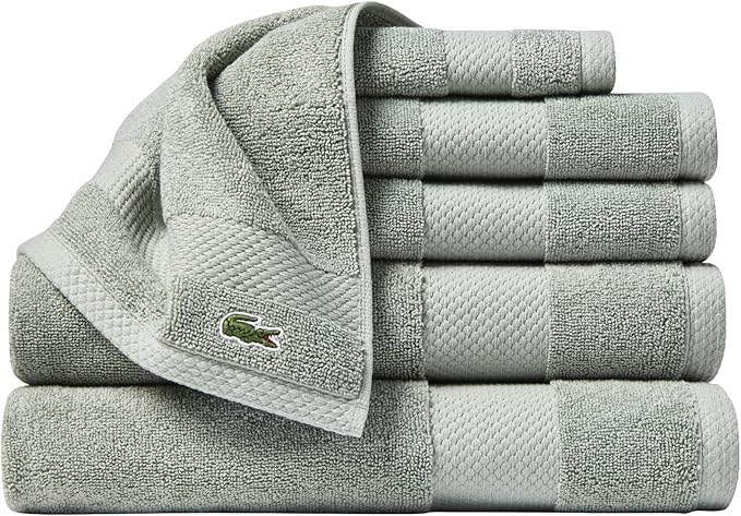 Lacoste Heritage Supima Cotton 6-Piece Towel Set, 2 Bath Towels, 2 Hand Towels by LACOSTE