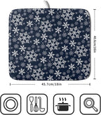 Christmas Dish Drying Mat for Kitchen Counter 18x16 Inch Xmas Snowflake Drying - Image 4
