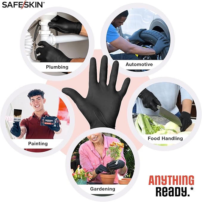 SAFESKIN Heavy Duty Nitrile Disposable Latex Free Gloves - Image 2