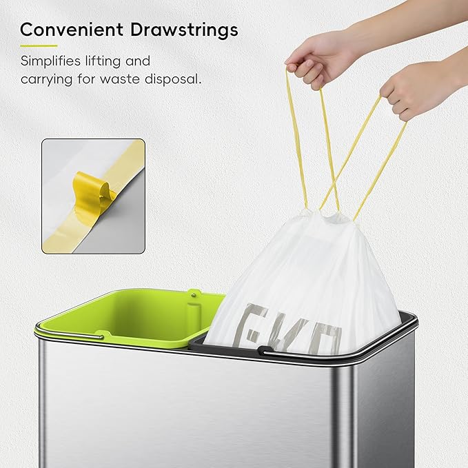 EKO 9.3 Gallon / 30–35 Liter Drawstring Trash Bags, Extra-Strong Leak-Resistant - Image 6
