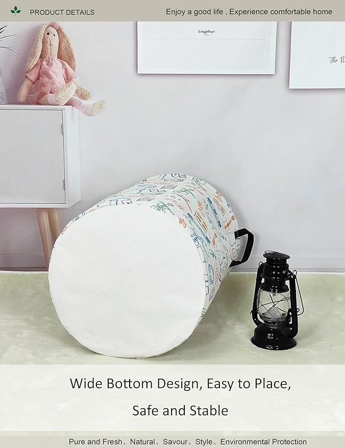Round waterproof laundry basket, gift basket, suitable - Image 7