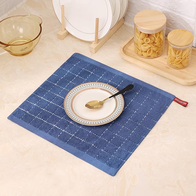 Mordimy 100% Cotton Terry Cloth Dish Cloths, Soft and Absorbent Checkered Dish - Image 9