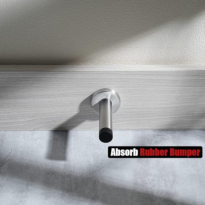 JQK Door Stopper, 304 Stainless Steel Thicken 1mm Sound Dampening Door Stop - Image 6
