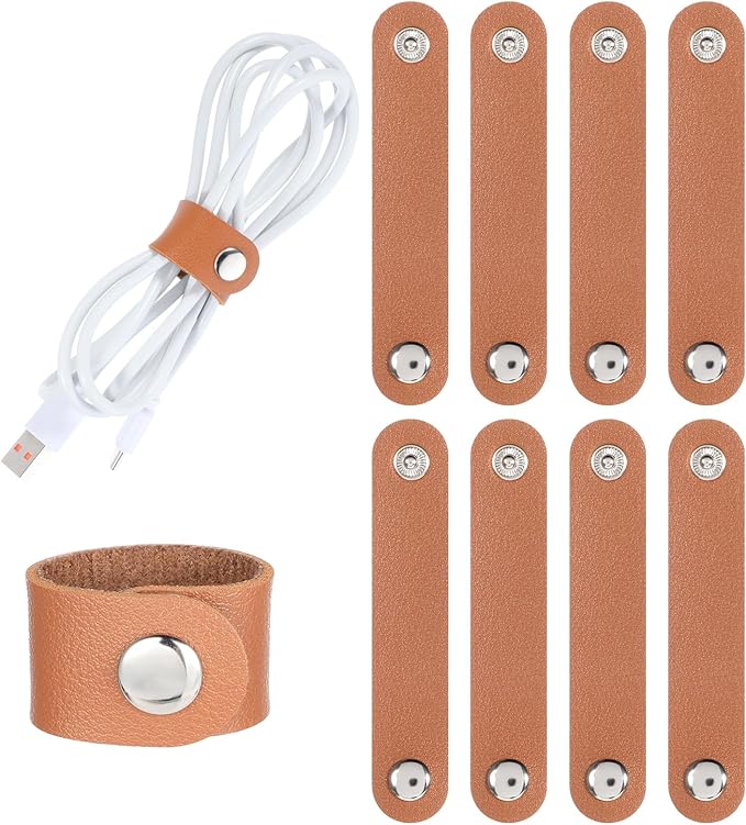 10 PCS Leather Cable Organizers, Leather Travel Cords Storage Organizers Snap by Unknown