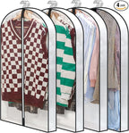 40" Clear Garment Bags for Hanging Clothes, Hanging Clothes Storage Suit Cover by Perber