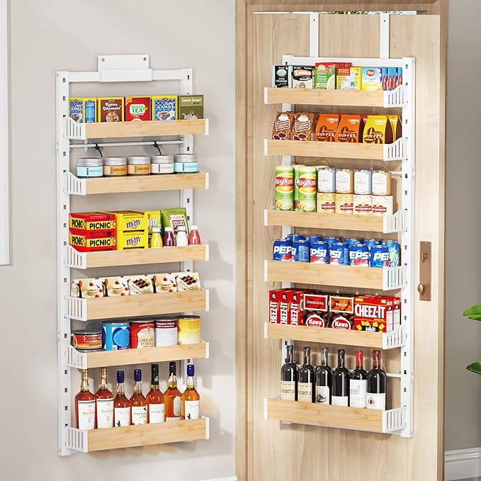 6-Tier Over The Door Pantry Organizer, Heavy-Duty Metal Wall Mount or Hanging by DAOTENGQL