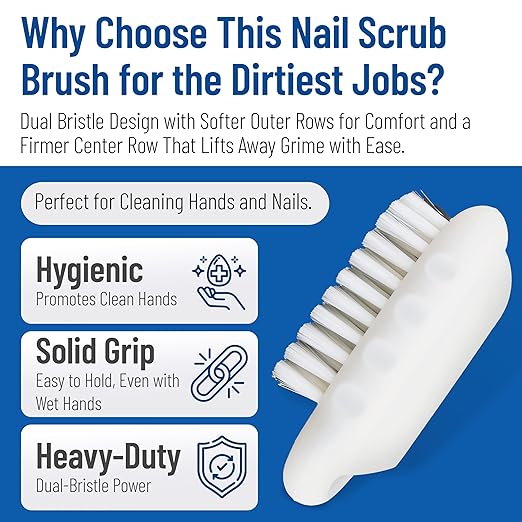 SPARTA Nail Scrub Brush Commercial-Grade, Heavy-Duty Hand and Fingernail Brush - Image 3