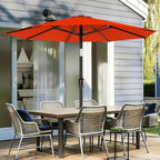 AreShark 9 FT Patio Umbrella for Outdoor, Outdoor Umbrella with Push Button Tilt and Crank, Outdoor Patio Umbrellas with 8 Sturdy Ribs for Market, Garden, Deck, Backyard, Pool (Orange) - Image 2