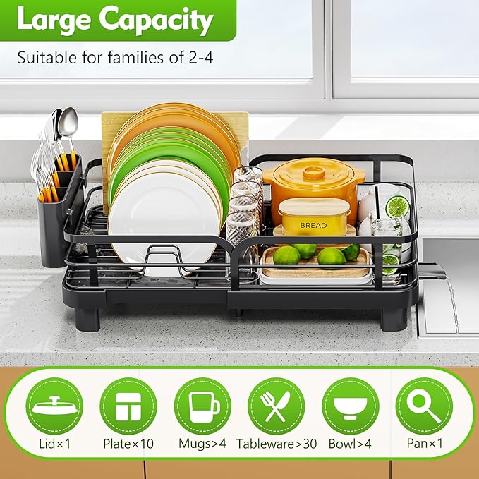 TOOLF Expandable Dish Rack, Dish Drying Rack - Image 6