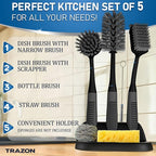 Dish Brush Set of 5 with Holder - Image 2