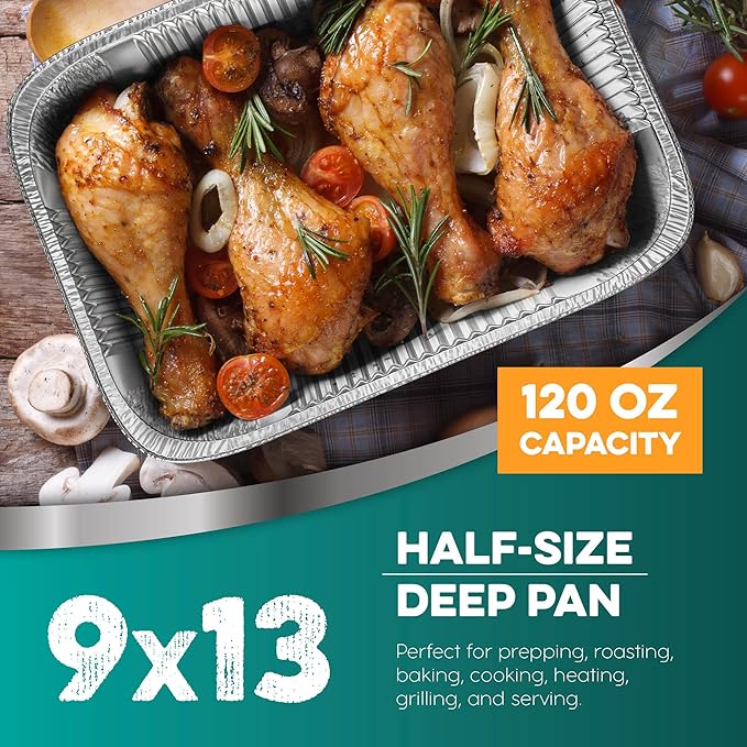 Aluminum Pans With Lids 9x13 Aluminum Foil Pans Trays With Lids - Image 4