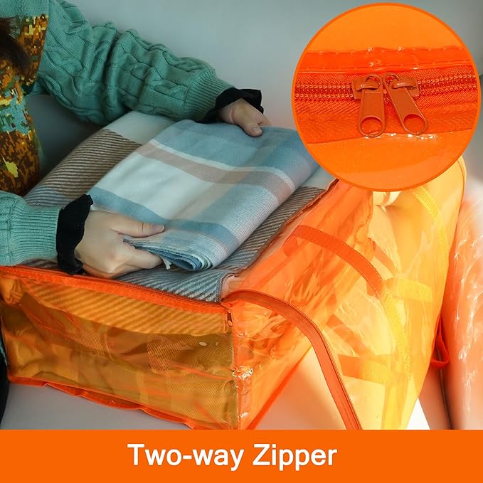 Vieshful Orange 40L Clear Clothes Storage Bag Colorful Clothes Organizer - Image 5