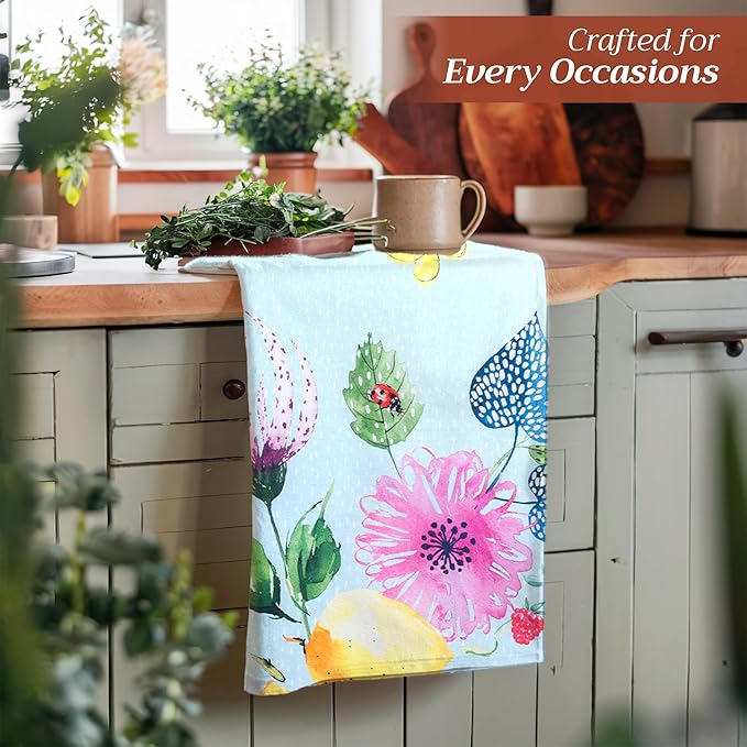 Maison d' Hermine Kitchen Towels Set of 3 100% Cotton 27.50" x 20" Reusable - Image 6
