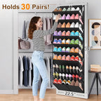 20-30 Pairs Over the Door Shoe Organizer, 10-Tier Door Shoes Rack, Handing - Image 2