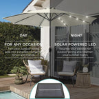Best Choice Products 10ft Solar Polyester LED Lighted Patio Umbrella w/Tilt Adjustment and UV-Resistant Fabric - Image 3