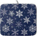 Winter blue Snowflake Dish Drying Mat by Unknown