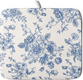 Vintage Blue Floral Dish Drying Mat by Kawani