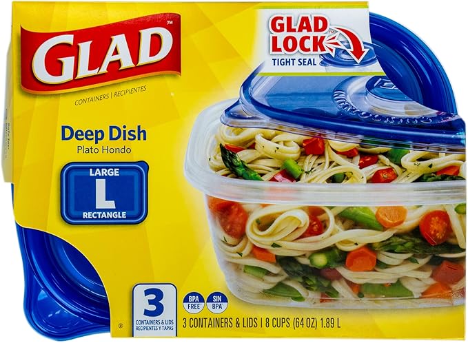 Glad GladWare Deep Dish Food Storage Containers, Large Rectangle - Image 3