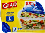 Glad GladWare Deep Dish Food Storage Containers, Large Rectangle - Image 3