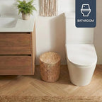 4 Gallon Wicker Trash Can with Lid, Small Bathroom Trash Can, Water Hyacinth - Image 2