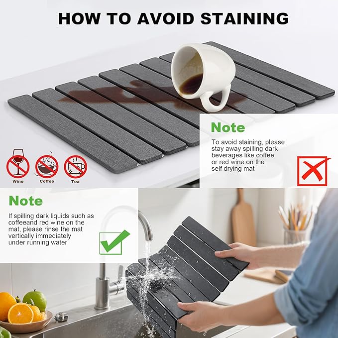 Stone Dish Drying Mat for Kitchen Counter - Image 6