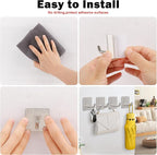 Livabber Adhesive Towel Hooks, 304 Stainless Steel Self Sticky Wall Hooks - Image 5
