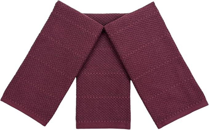 Purple Burgundy Wine Kitchen Hand Dish Towels: Oversized 28" x 18", 100% Cotton - Image 4