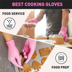 OKIAAS Black/Pink Vinyl Disposable Gloves Latex Free, Food Grade, 5 mil - Image 3