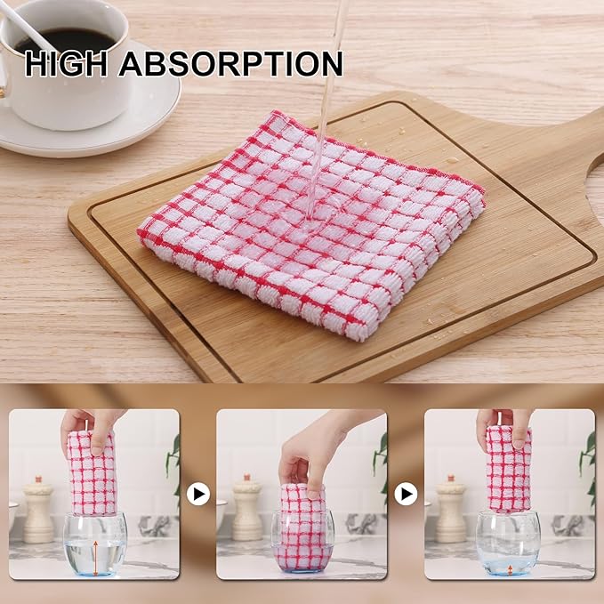 Kitinjoy Cotton 12 Pack Terry Kitchen Towels, 16 x 25 Inches Super Soft and - Image 3
