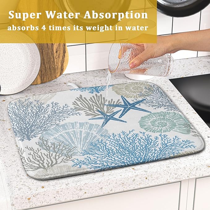 Nautical Coastal Dish Drying Mat - Image 7