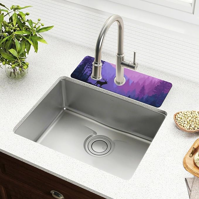 Kitchen Sink Splash Guard 2 PCS 14.7 Inch Sink Faucet Mat Splash Guard - Image 6