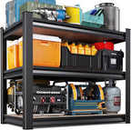 AOAORRG Garage Shelving Heavy Duty Storage Shelves, Metal Adjustable Shelving Unit, Utility Garage Organizer Shelf for Basement, Pantry, Kitchen, Warehouse, 33.5" Wx15.7 Dx35.4 H, Black by Unknown