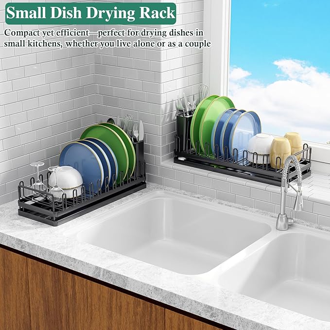 Small Dish Drying Rack for Kitchen Counter, Dish Drainer Rack - Image 7