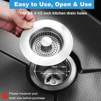 3-in-1 Kitchen Sink Drain Strainer & Stopper - Image 5
