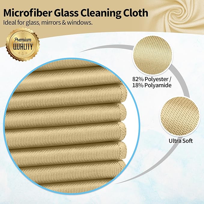 HOMERHYME Microfiber Cleaning Cloth, 12 Pack Window Glasses Cleaning Cloth - Image 2
