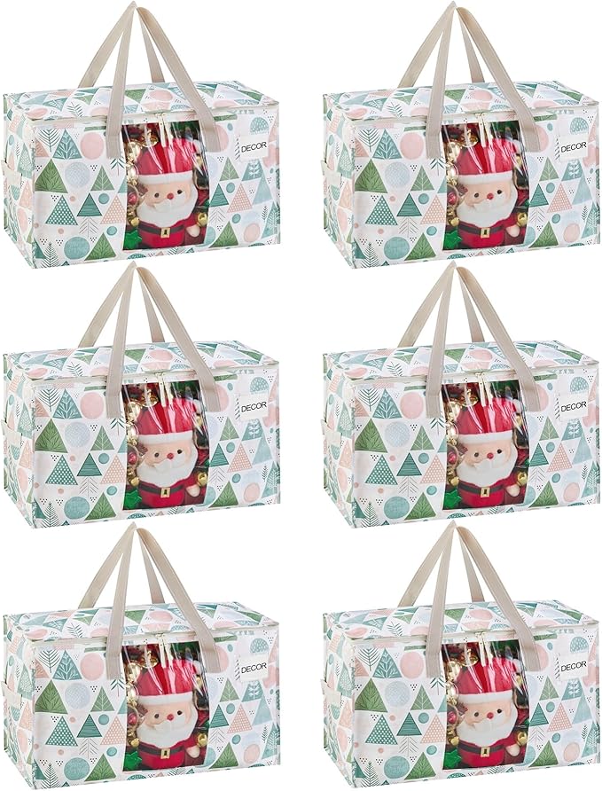 VENO 6 Pack Moving Bags, Large Christmas Storage Bins by Veno