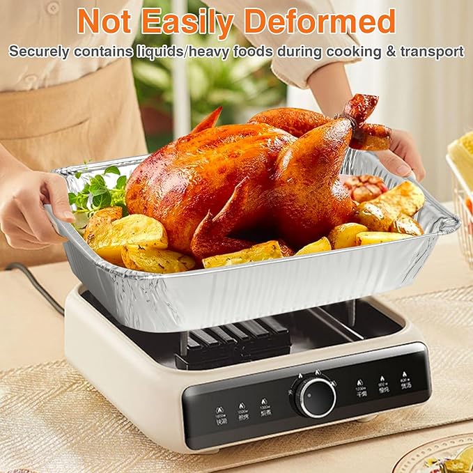 Gladify Aluminum Foil Pans 9x13 Disposable Baking Pans 30 Pack Heavy Duty Half - Image 4