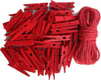 1.9 Inch Red Strong Wood Clothes Pins Hold Xmas Cards Papers Scrapbooking by Unknown