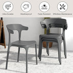 VECELO 4 Pack Plastic Stacking Chairs, Stackable Dining Chairs for Kitchen Restaurant Patio, Portable Indoor Outdoor Use, No Assembly Required, Gray - Image 5