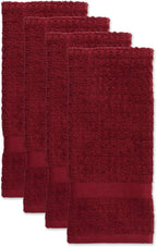 DII Basic Terry Collection Waffle Dishtowel Set, Solid Wine, 4 Piece - Image 2