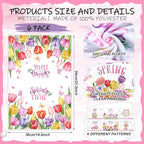 Breling Set of 6 Spring Kitchen Towels Tulip Dish Towel Flower Bathroom - Image 2