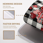 Valentines Dish Drying Mat Valentine Buffalo Plaid Hearts Kitchen Drying Pad - Image 3