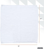 Superio White Washcloths 12 Pack Terry Cloth Rags 100% Cotton 12" Cleaning - Image 2