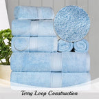 SUPERIOR Egyptian Cotton Pile 8 Piece Towel Set, Includes 2 Bath, 2 Hand - Image 10