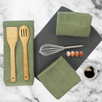 Serafina Home Dark Sage Green Kitchen Hand Dish Towels: Oversized 28" x 18" - Image 7