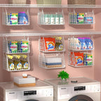 3-Pack Laundry Room Organization and Storage, Hanging Wire Basket - Image 3