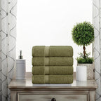 Superior Solid Egyptian Cotton Hand Towel Set, Forest Green - Image 2